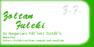 zoltan fuleki business card